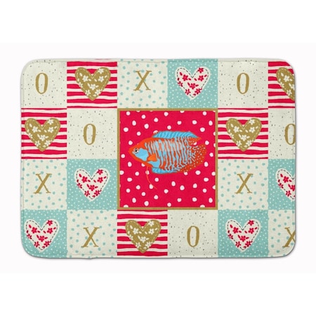 Carolines Treasures 19 x 27 in. Dwarf Gourami Love Machine Washable Memory Foam Mat CK5485RUG